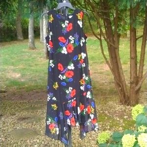 CALVIN KLEIN  Women's Floral Printed Chiffon Midi Dress size 8